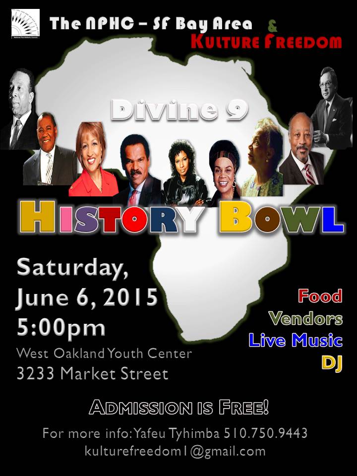 Divine 9 History Bowl – June 6th – 5:00 p.m. at West Oakland Youth Center