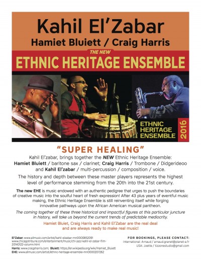 East Side Arts Alliance : Press Release – presents a concert and workshop with  Ethnic Heritage Ensemble on  Sat & Sun., January 30-31, 2016